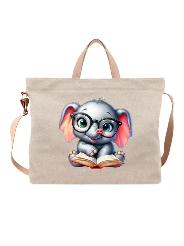 Сумка слон с книгой — Белая, фото 1