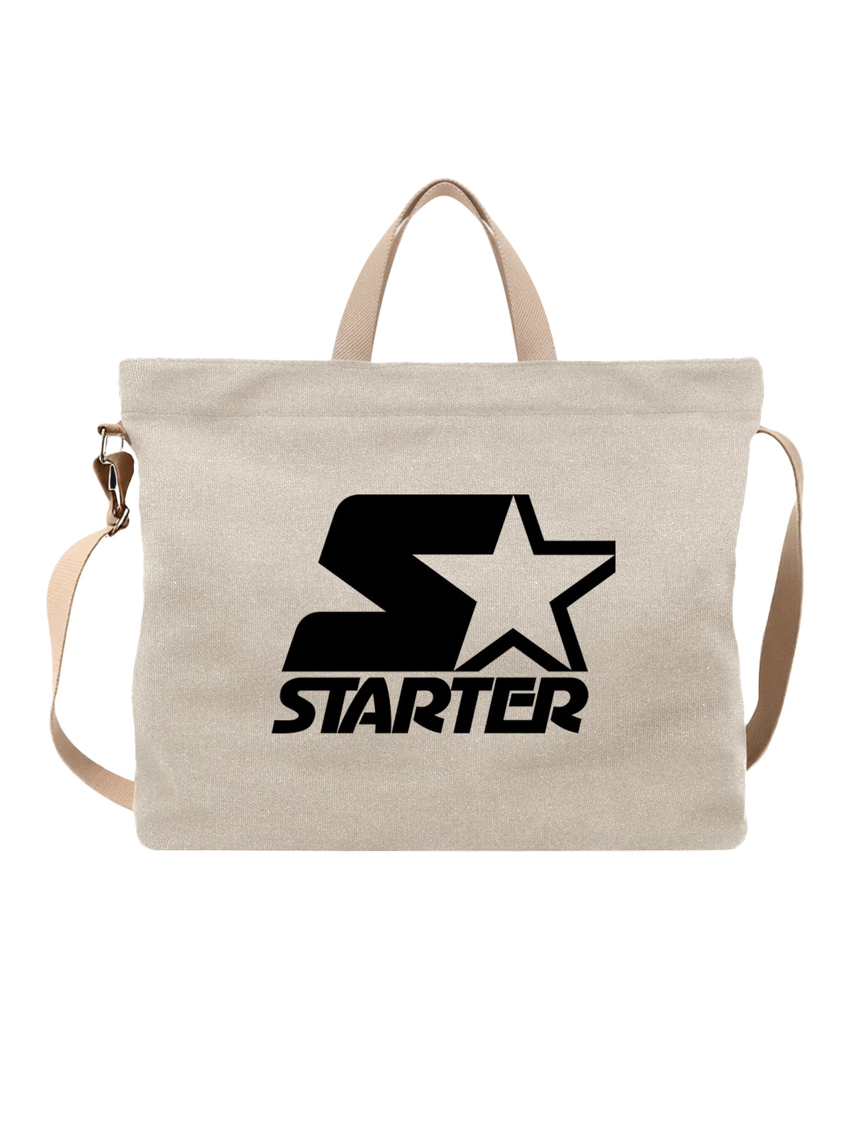 Сумка Starter белая с принтом — современная айдентика — Белая, фото 1