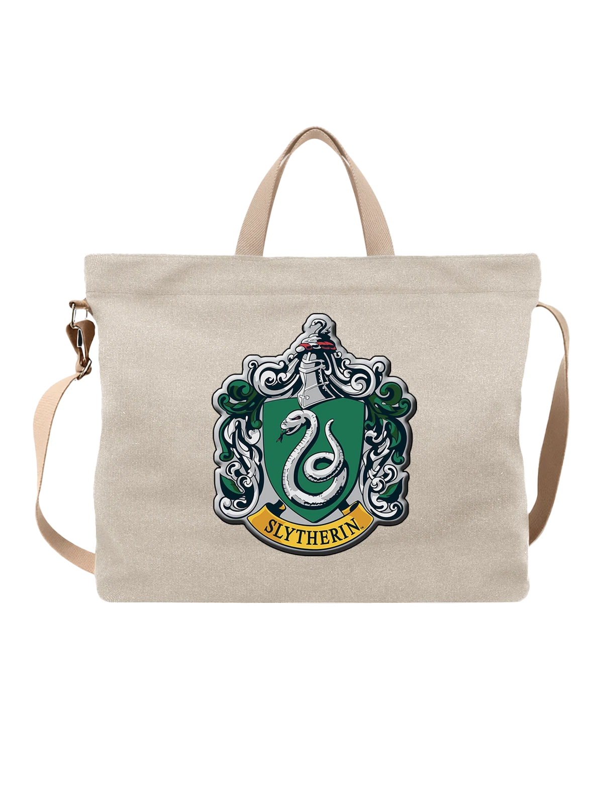 Сумка Слизерин Slytherin белая с принтом — футболка подростку — Белая, фото 1