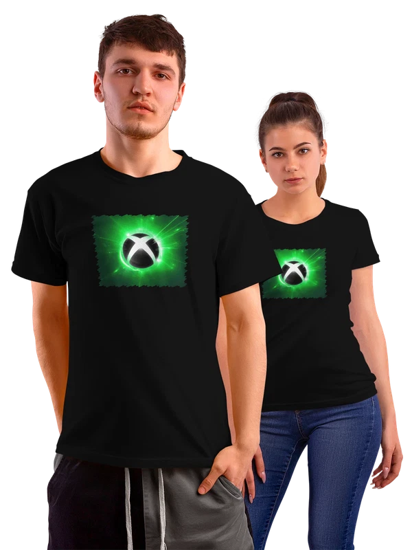 Футболка Логотип Xbox в зеленом цвете — Чёрная, фото 1