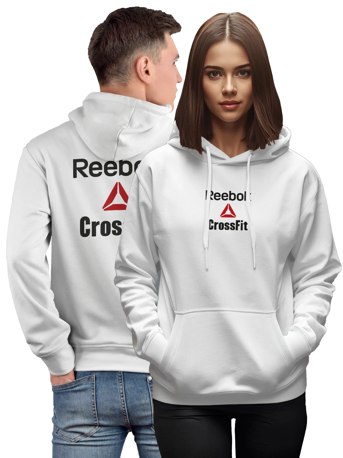 Худи Reebok белое с принтом — функциональный тренинг — Белая, фото 1