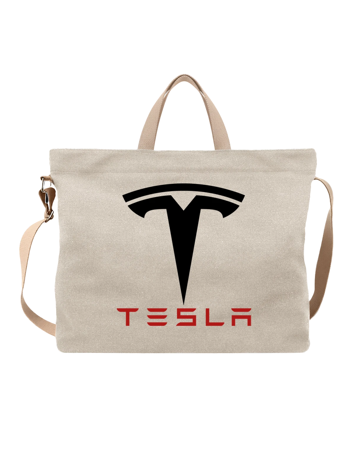 Сумка Tesla белая с принтом — инновационные технологии — Белая, фото 1