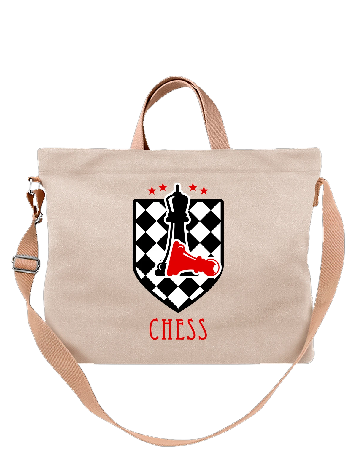 Сумка с надписью chess белая с принтом — подарок игроку — Белая, фото 1