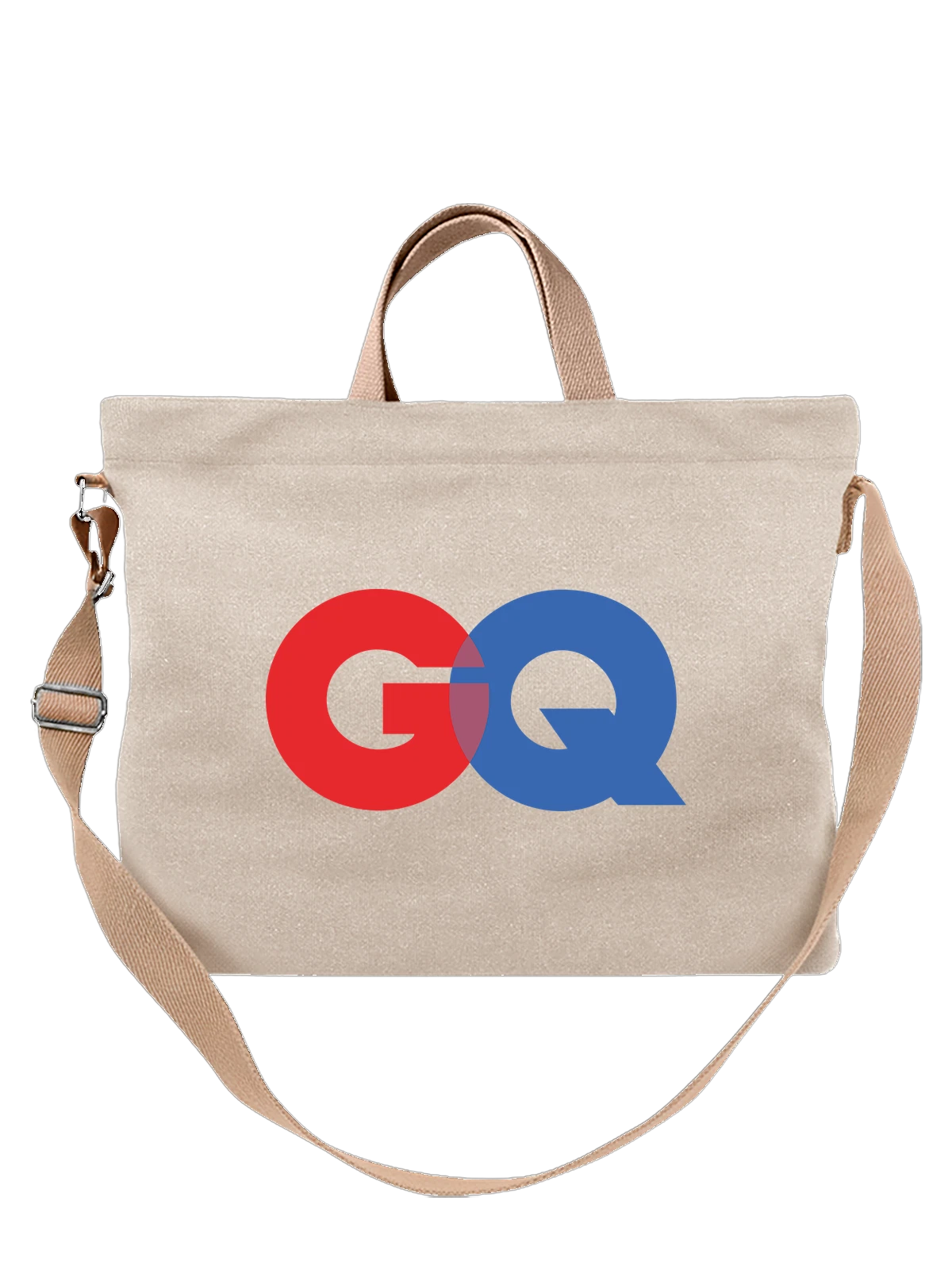 Сумка GQ белая с принтом — современная айдентика — Белая, фото 1