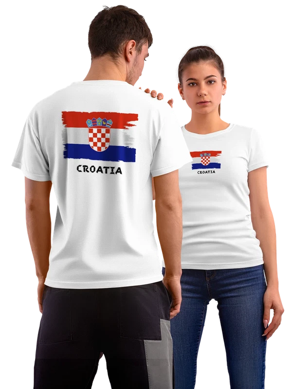 Футболка с флагом Хорватии Croatia — Белая, фото 1