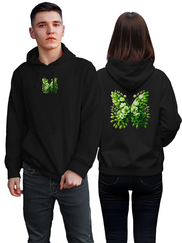 Худи бабочка цветы — Чёрная, фото 1
