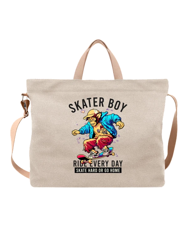 Сумка обезьяна на скейте skater boy — Белая, фото 1