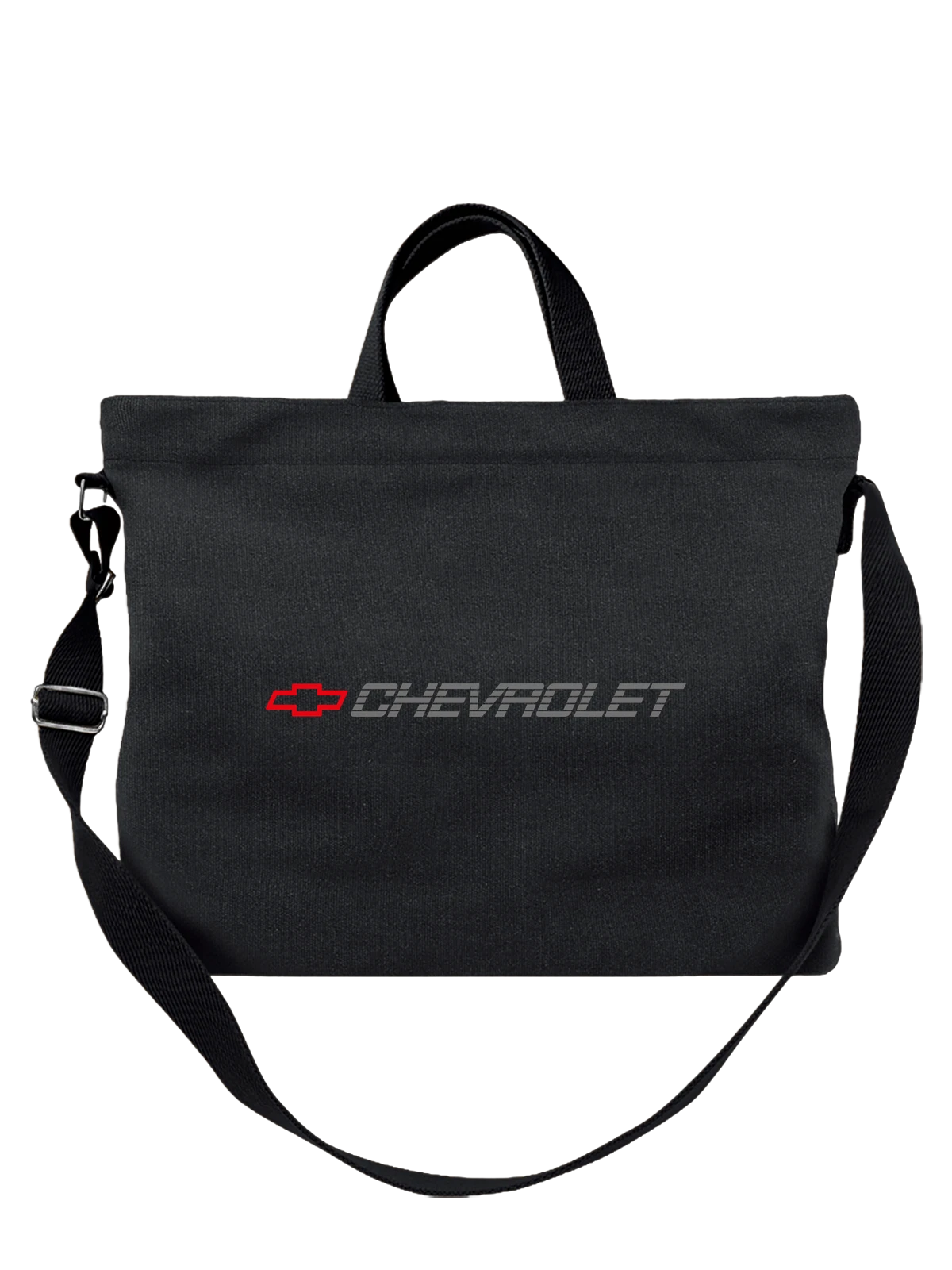 Сумка Chevrolet чёрная с принтом — контрастная композиция — Чёрная, фото 1