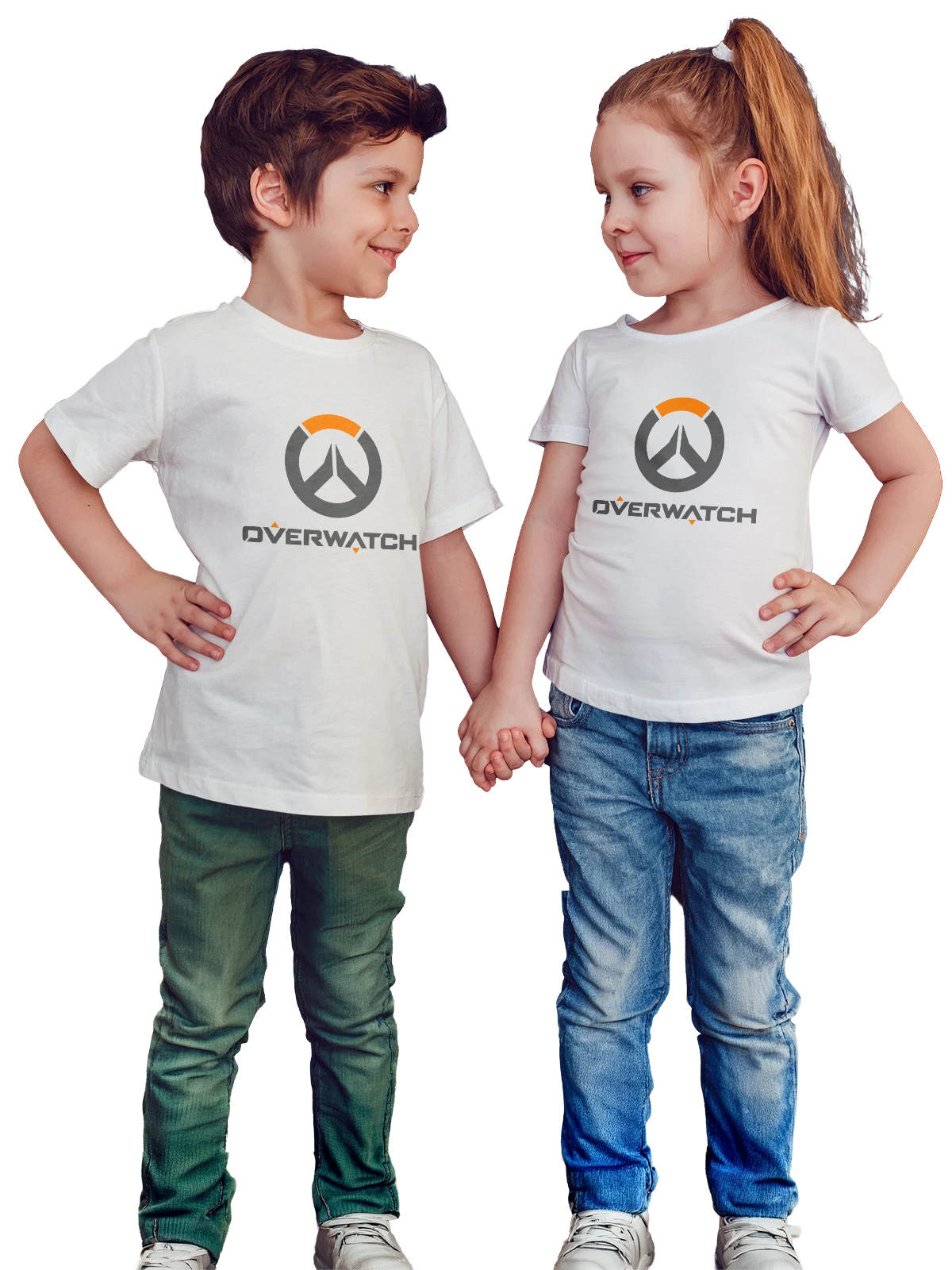 Футболка детская Overwatch белая с принтом — цифровой стиль — Белая, фото 1