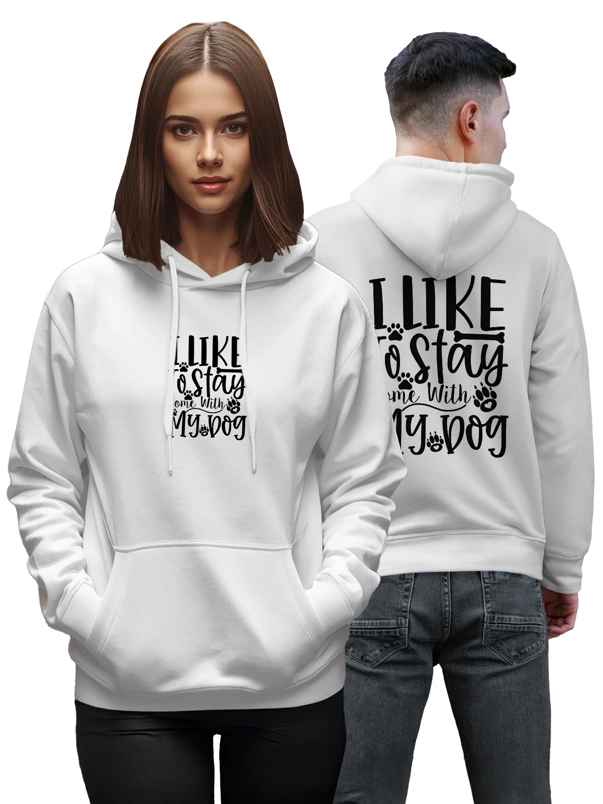 Худи Черный минималистичный фон белое с принтом — монохромный фон — Белая, фото 1