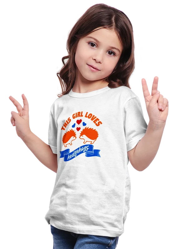 Футболка ежики this girl loves hedgehogs — Белая, фото 1