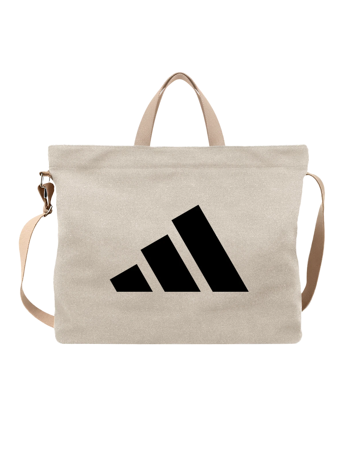 Сумка Adidas белая с принтом — минималистичный принт — Белая, фото 1