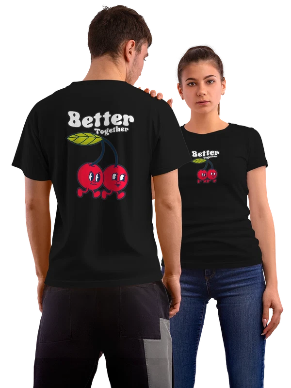 Футболка вишня better together — Чёрная, фото 1