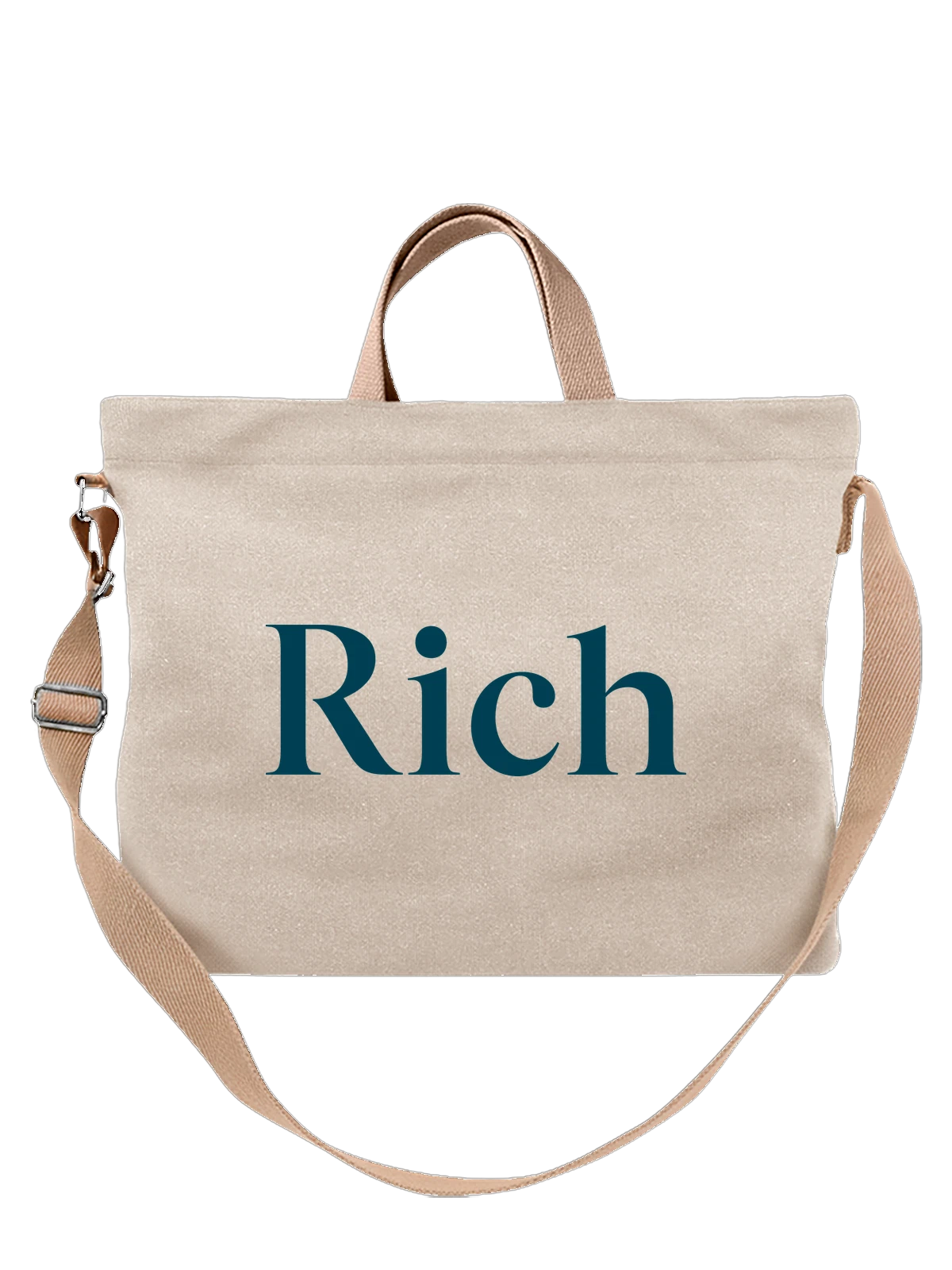Сумка Rich белая с принтом — современная айдентика — Белая, фото 1