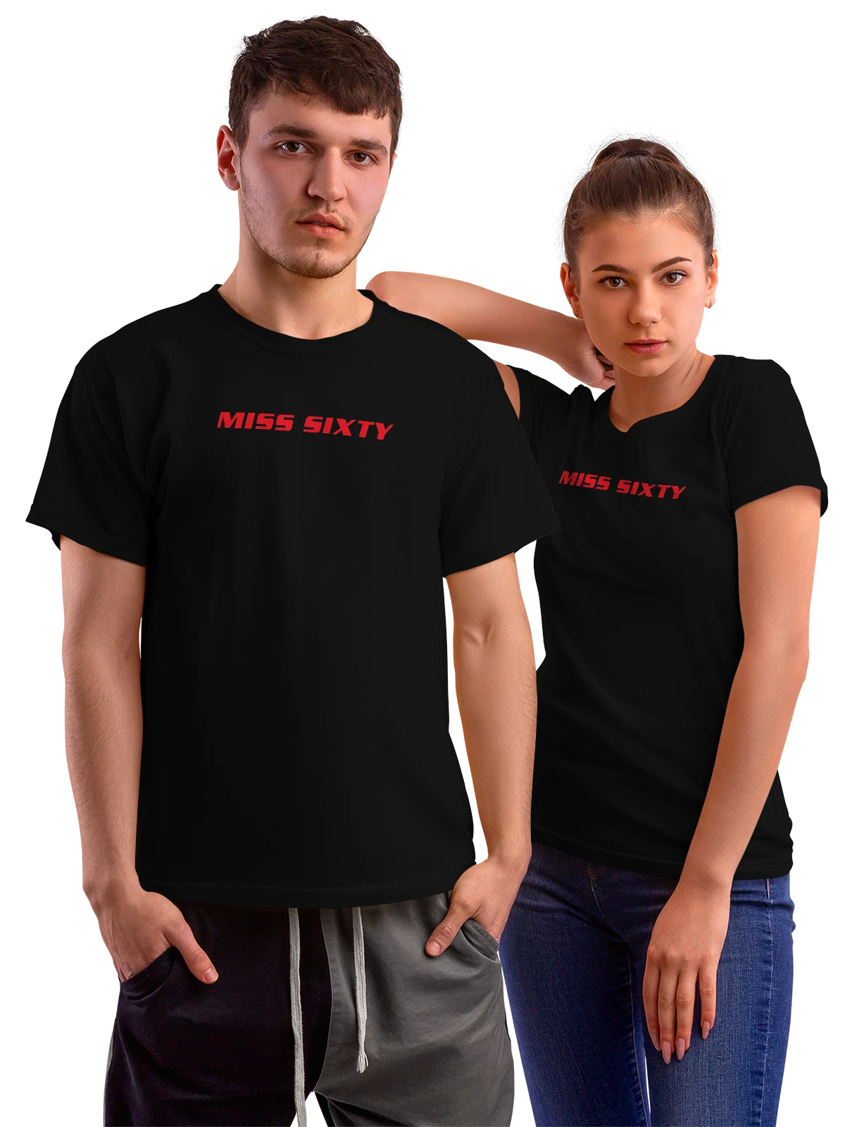Футболка Miss Sixty чёрная с принтом — современная айдентика — Чёрная, фото 1