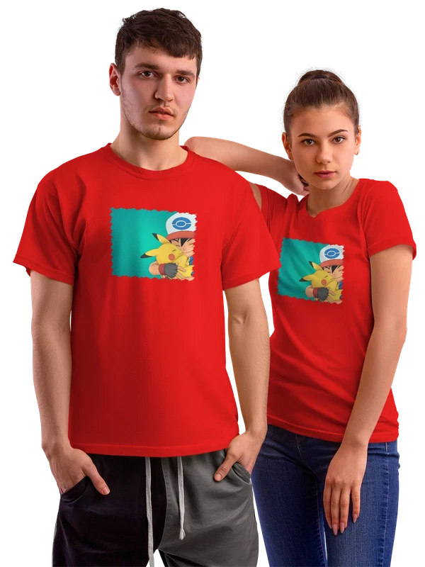 Футболка Anime Pikachu Ash Ketchum — Красная, фото 1