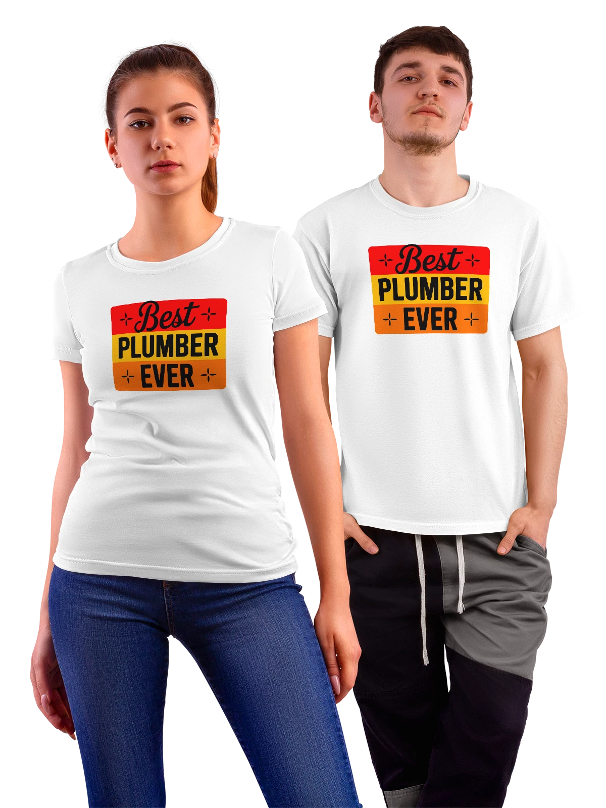 Футболка Best Plumber Ever с надписью белая с принтом — для сантехника — Белая, фото 1