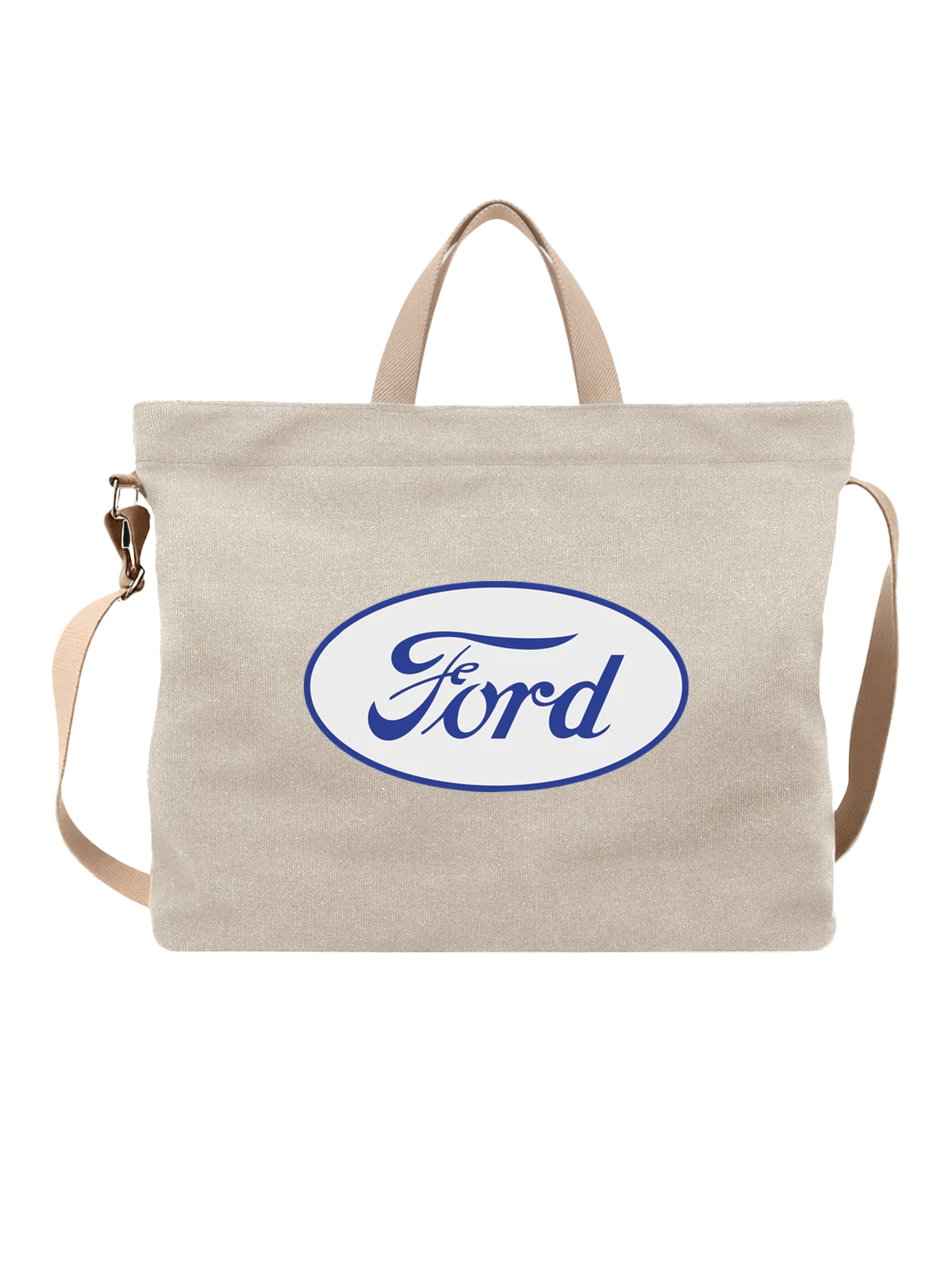 Сумка Ford белая с принтом — классическая эмблема — Белая, фото 1