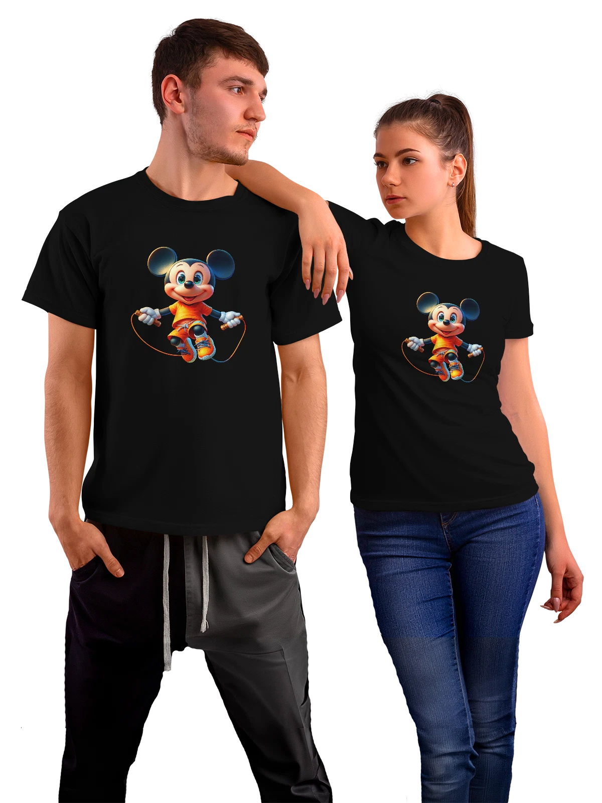 Футболка Микки Маус Mickey Mouse спорт чёрная с принтом — подарок поклоннику — Чёрная, фото 1