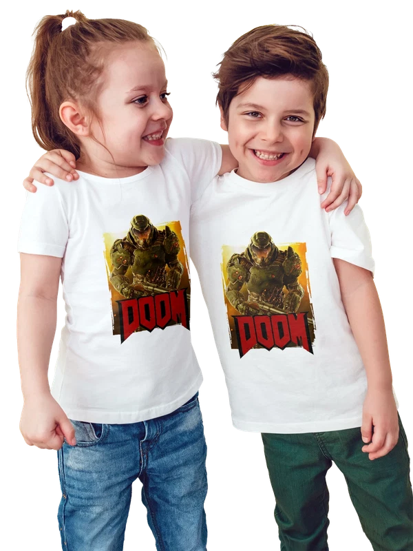 Футболка Дум Doom Палач Рока — Белая, фото 1