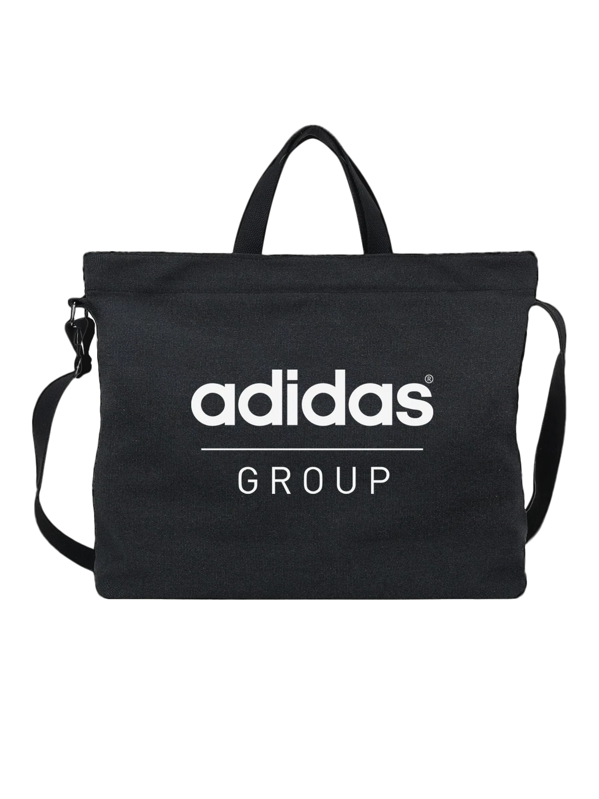 Сумка Adidas чёрная с принтом — корпоративный логотип — Чёрная, фото 1