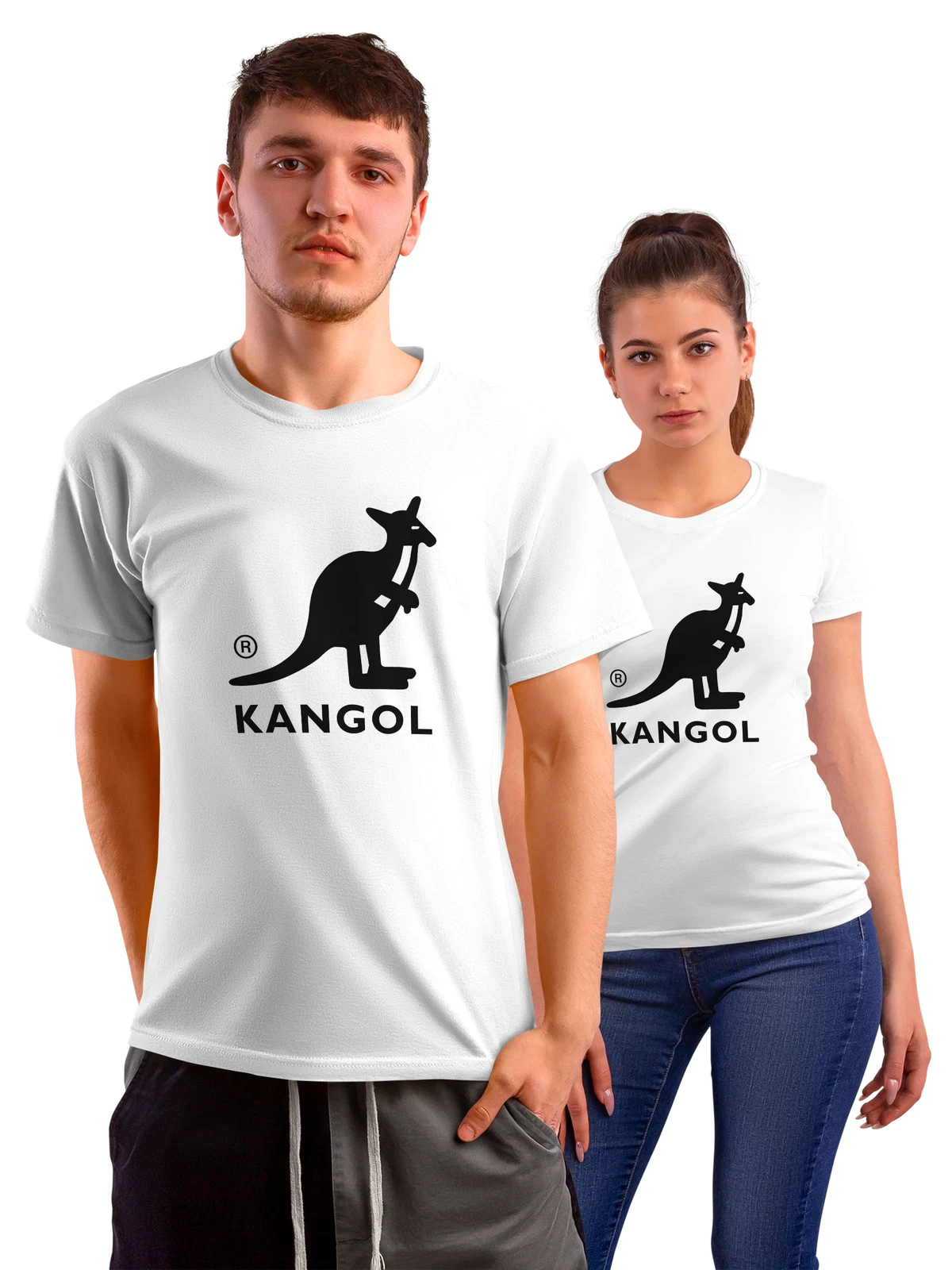 Футболка Kangol белая с принтом — кепки и береты — Белая, фото 1