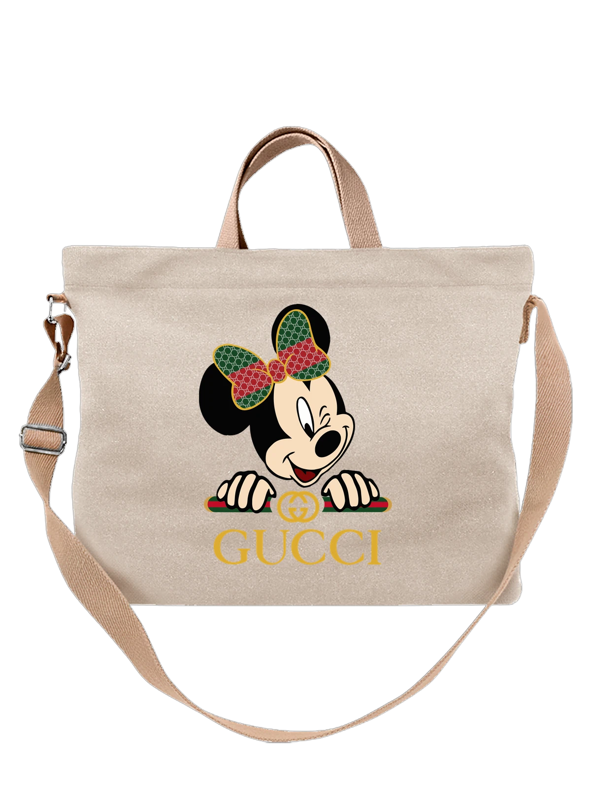 Сумка Минни Маус с бантом Gucci белая с принтом — мультяшный персонаж — Белая, фото 1