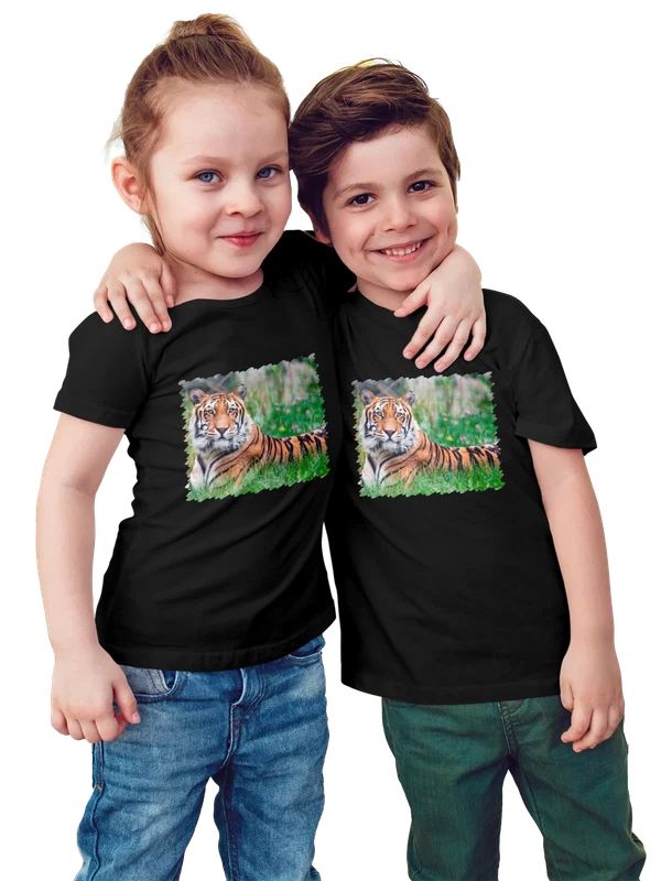 Футболка Животные Бенгальский тигр 5 км — Чёрная, фото 1