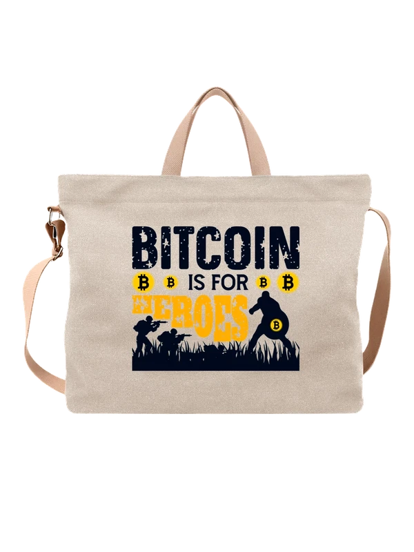 Сумка биткоин bitcoin is for heroes — Белая, фото 1