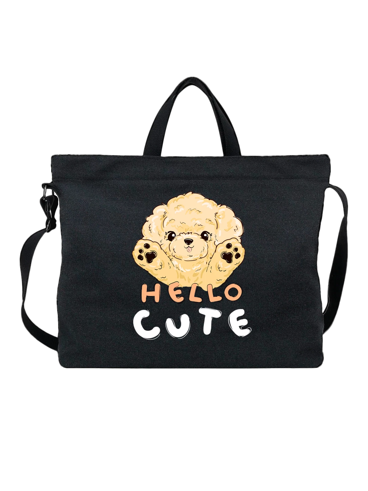 Сумка Той пудель hello cute чёрная с принтом — кинология — Чёрная, фото 1