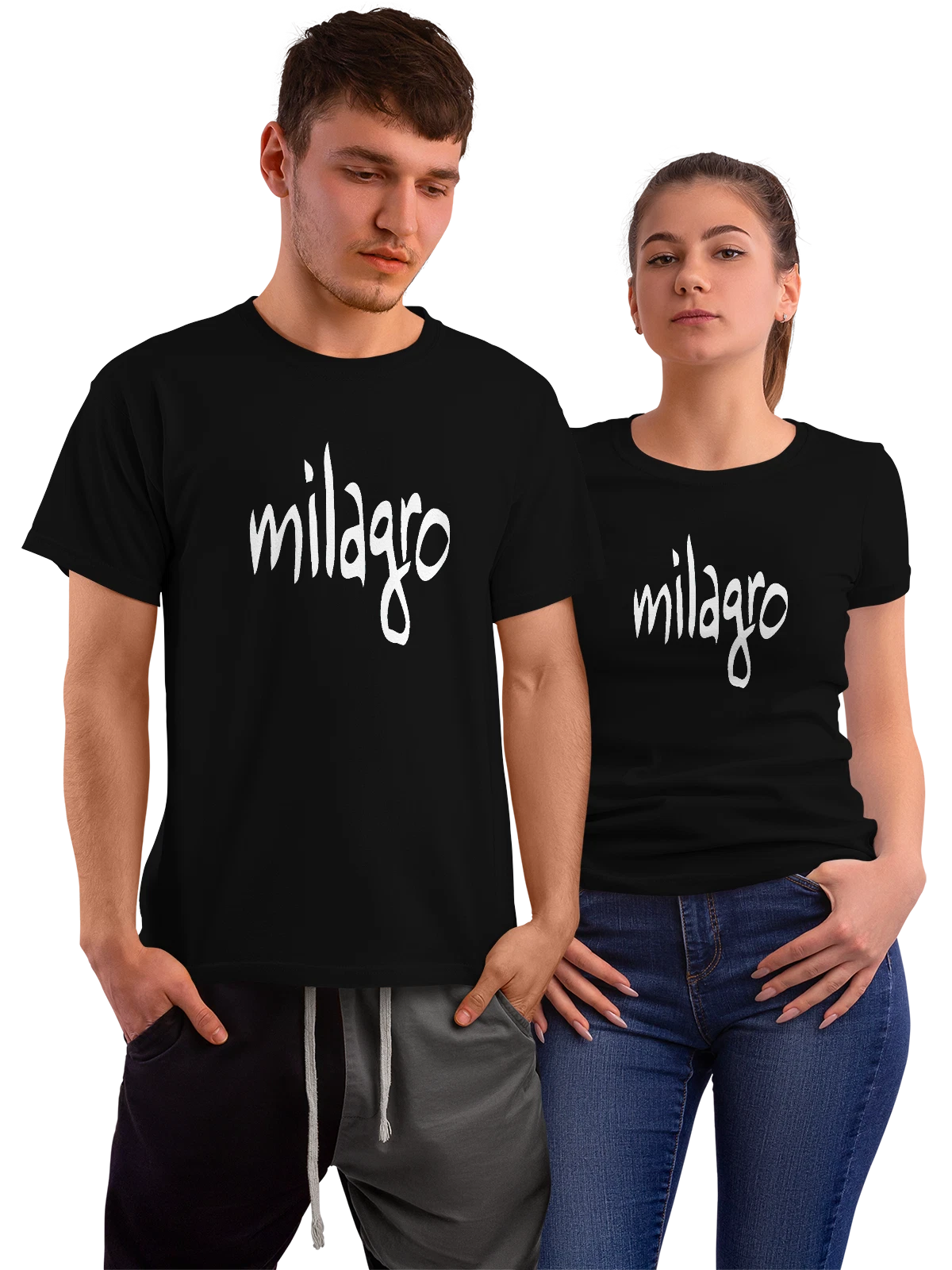 Футболка Milagro чёрная с принтом — современная айдентика — Чёрная, фото 1