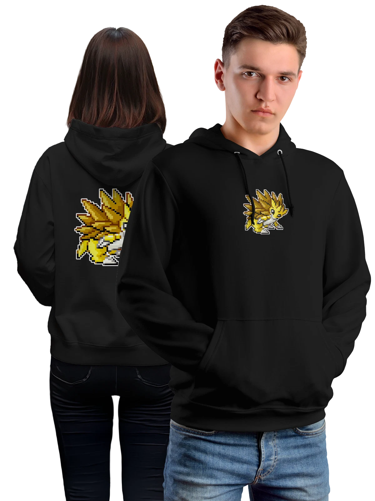 Худи Покемон Джолтеон чёрное с принтом — карманные монстры — Чёрная, фото 1