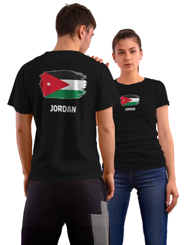Футболка с флагом Иордания Jordan — Чёрная, фото 1