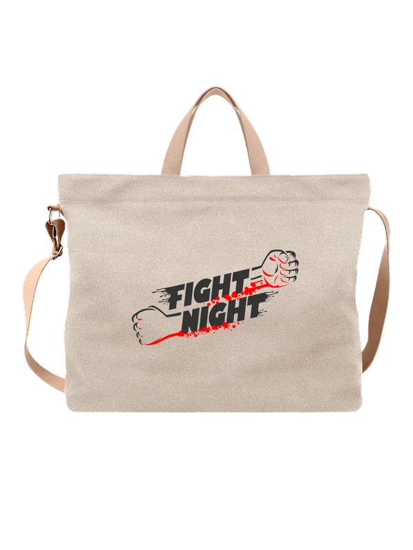 Сумка кулаки надпись fight night — Белая, фото 1