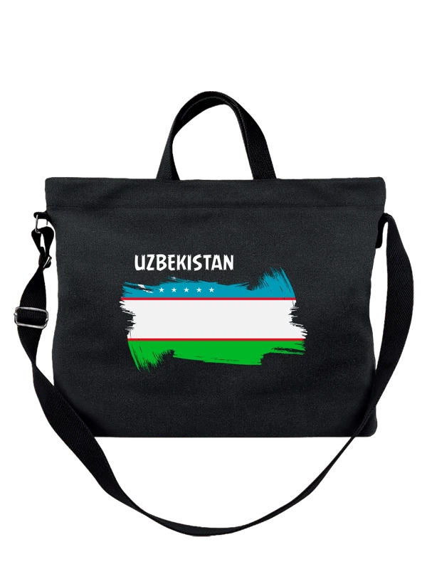 Сумка флаг Узбекистана Uzbekistan — Чёрная, фото 1
