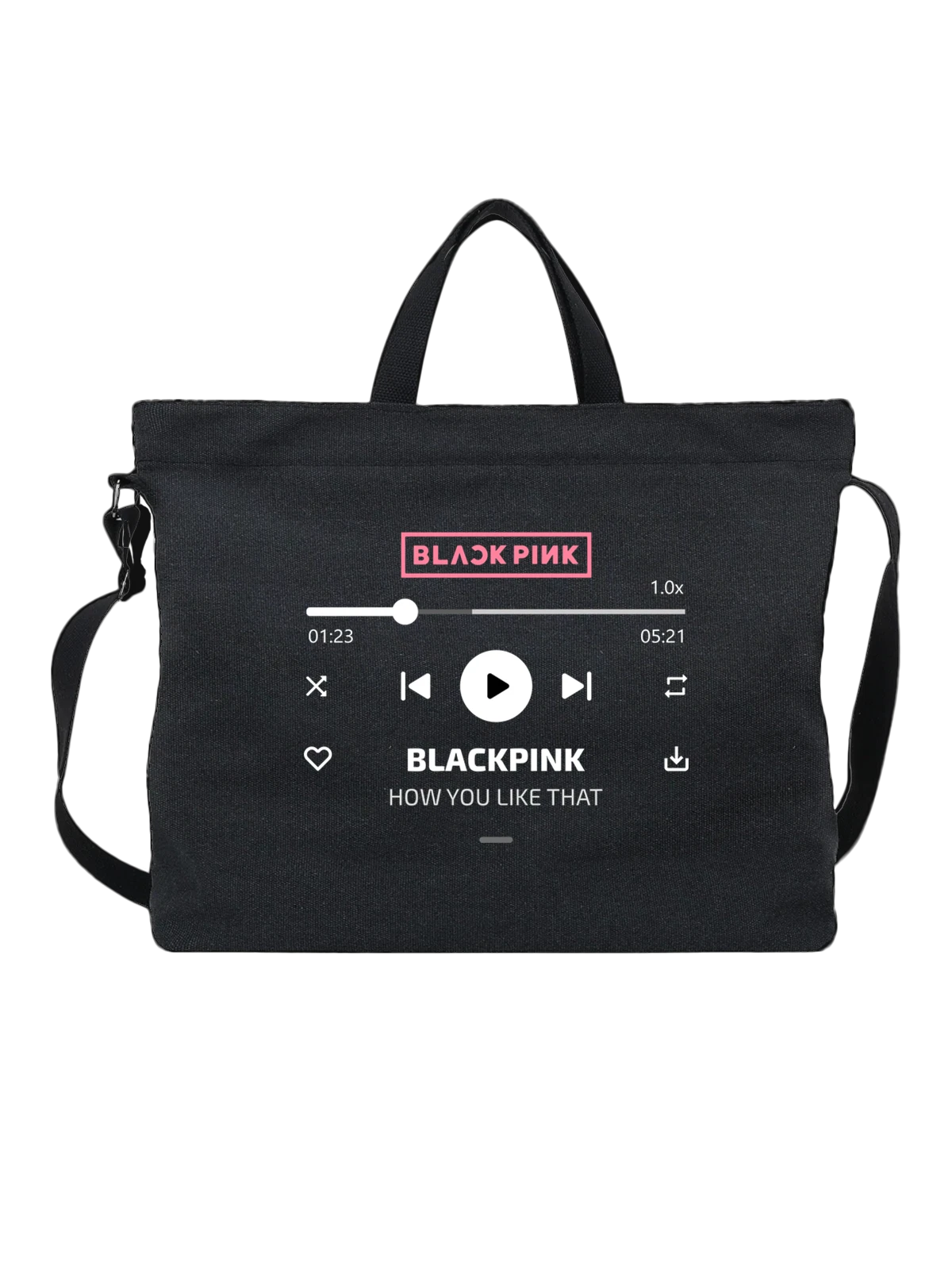 Сумка Blackpink How You Like That чёрная с принтом — футболка подростку — Чёрная, фото 1