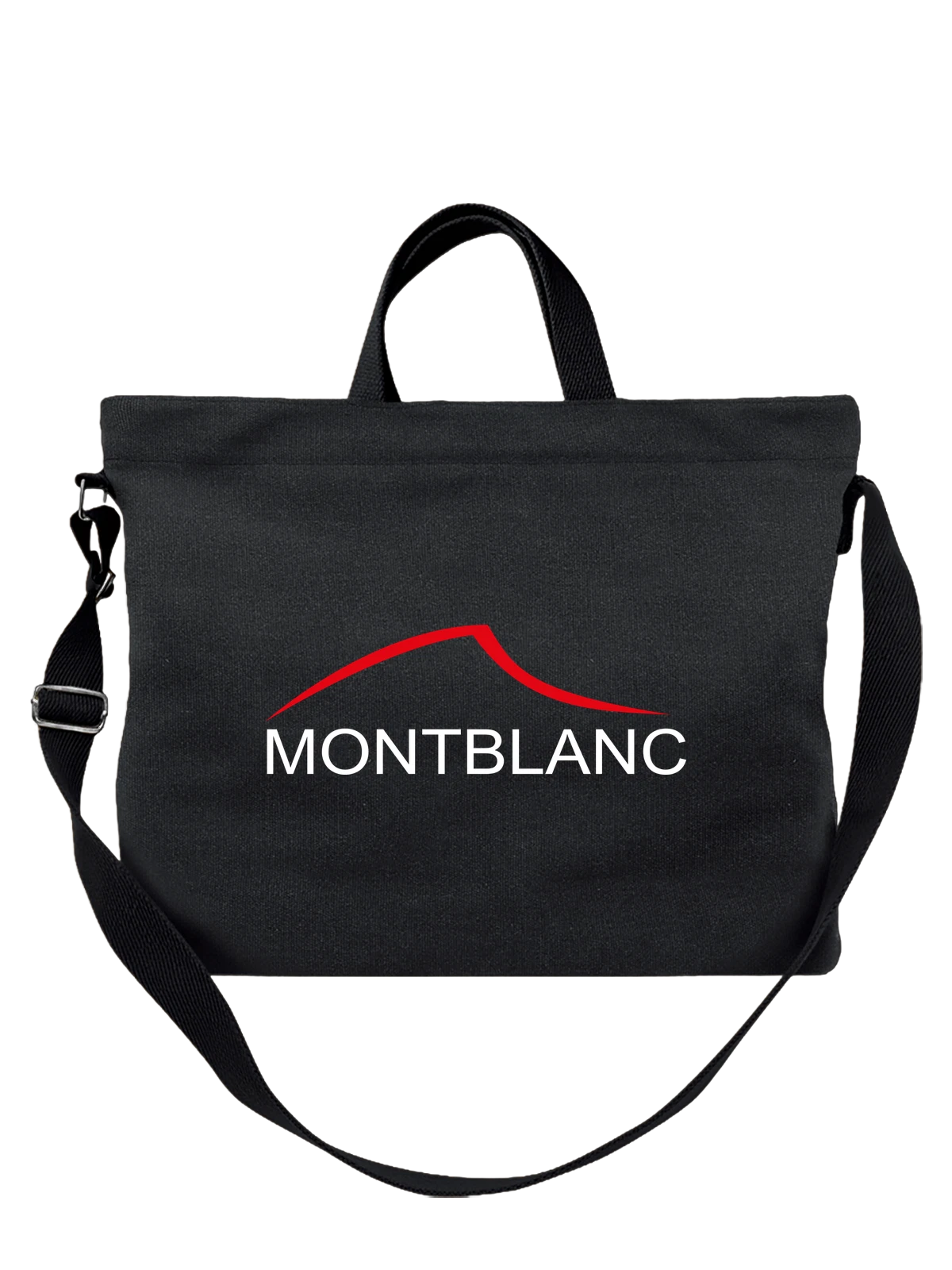 Сумка Montblanc чёрная с принтом — кожаные аксессуары — Чёрная, фото 1