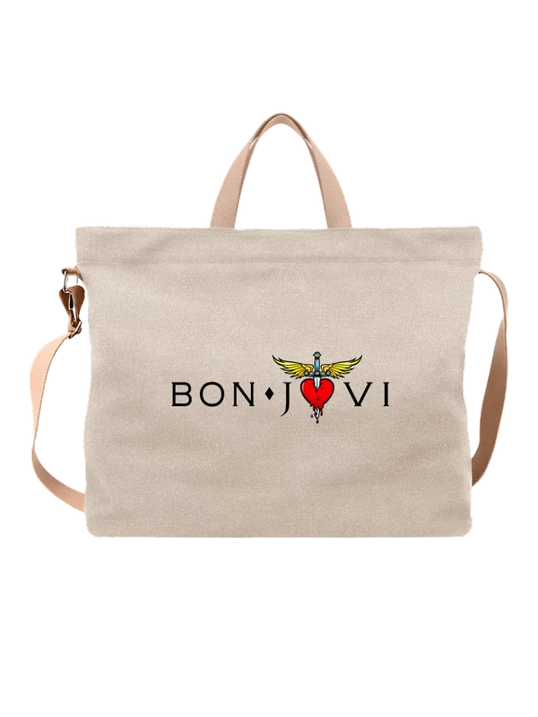 Сумка Bon Jovi бон жови логотип — Белая, фото 1