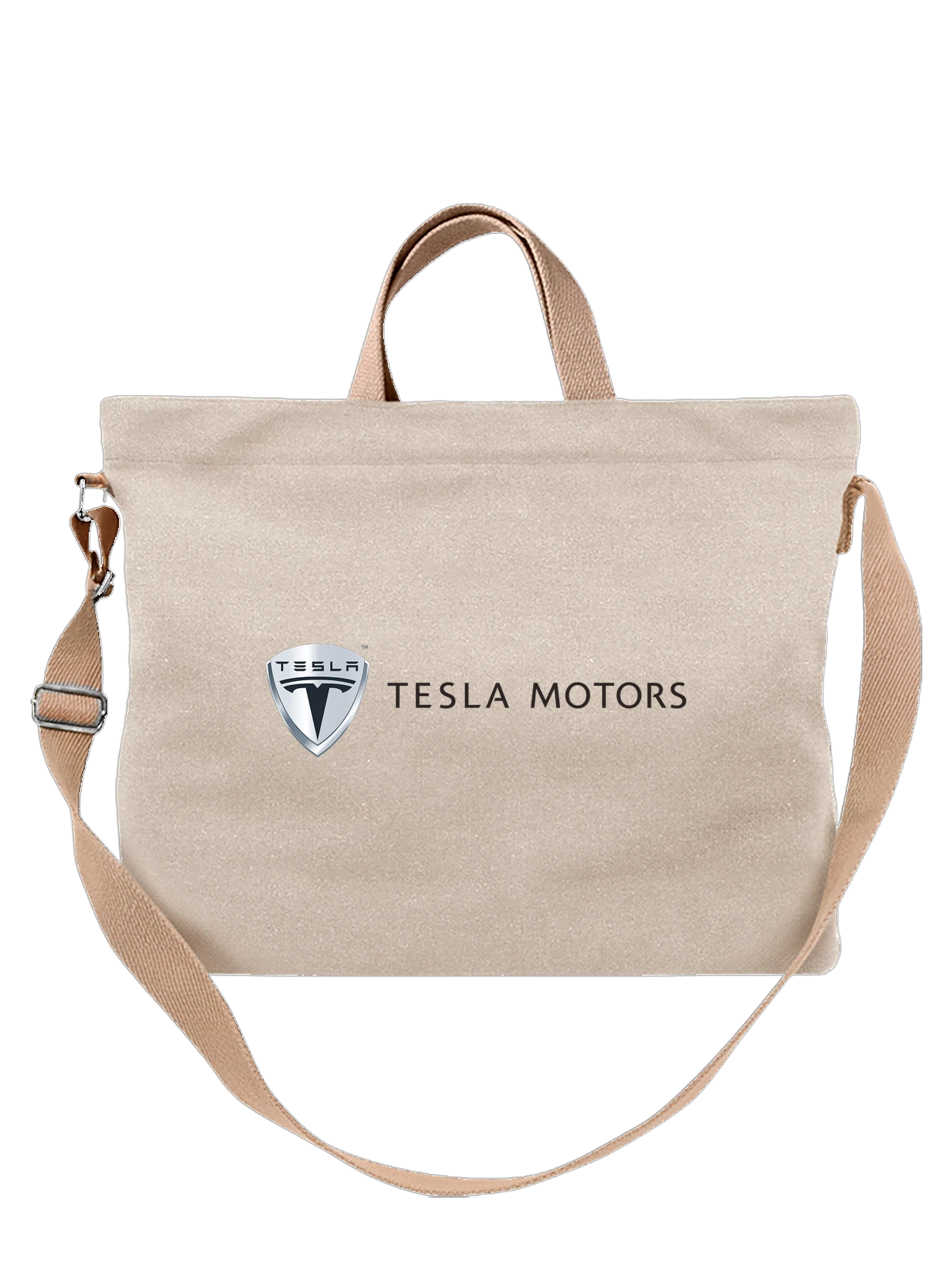 Сумка Tesla белая с принтом — монохромный принт — Белая, фото 1