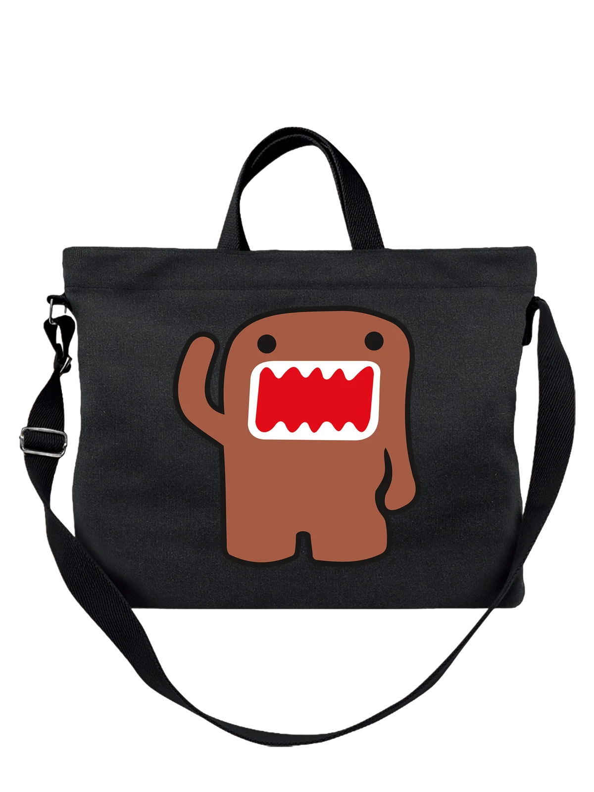 Сумка Domo Kun чёрная с принтом — современная айдентика — Чёрная, фото 1