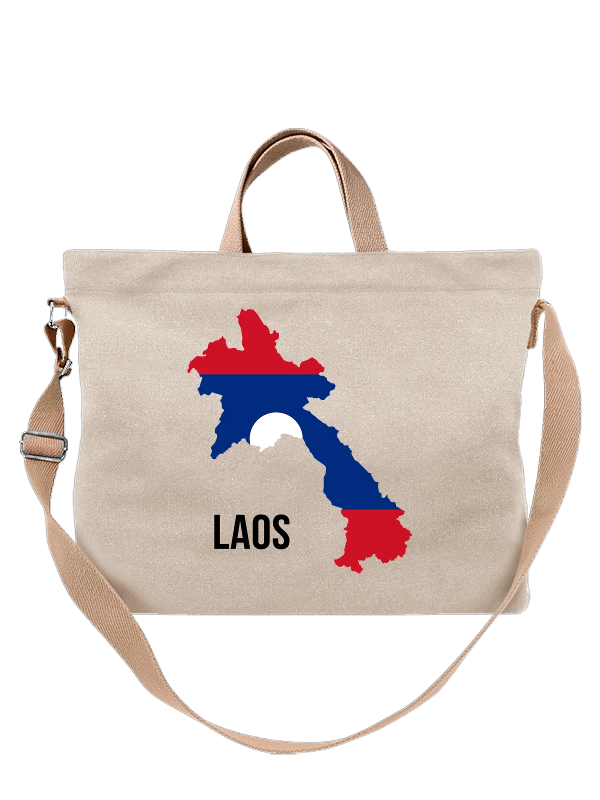 Сумка с флагом Лаоса Laos белая с принтом — национальная символика — Белая, фото 1