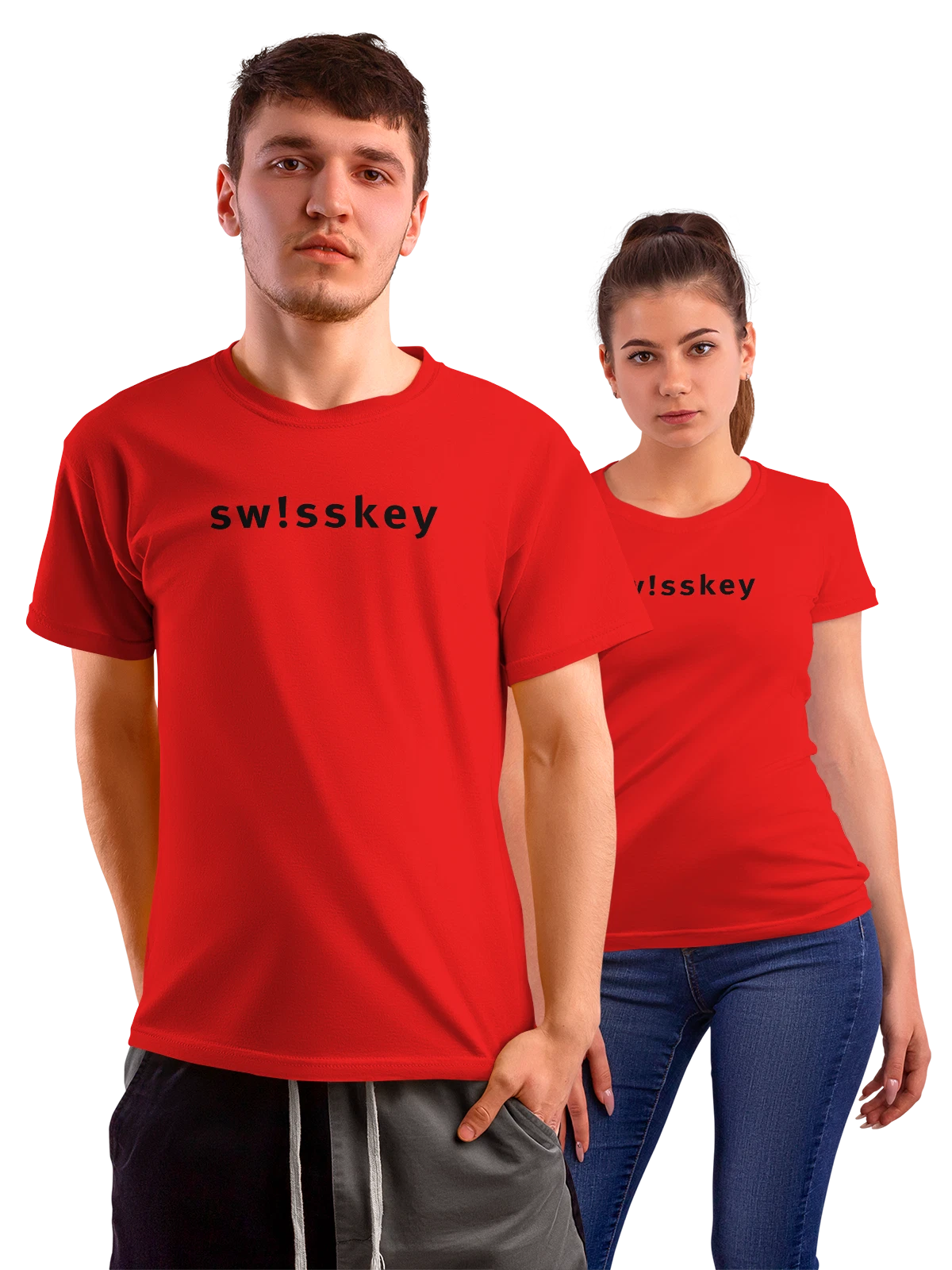Футболка Swisskey красная с принтом — дизайнерская эстетика — Красная, фото 1