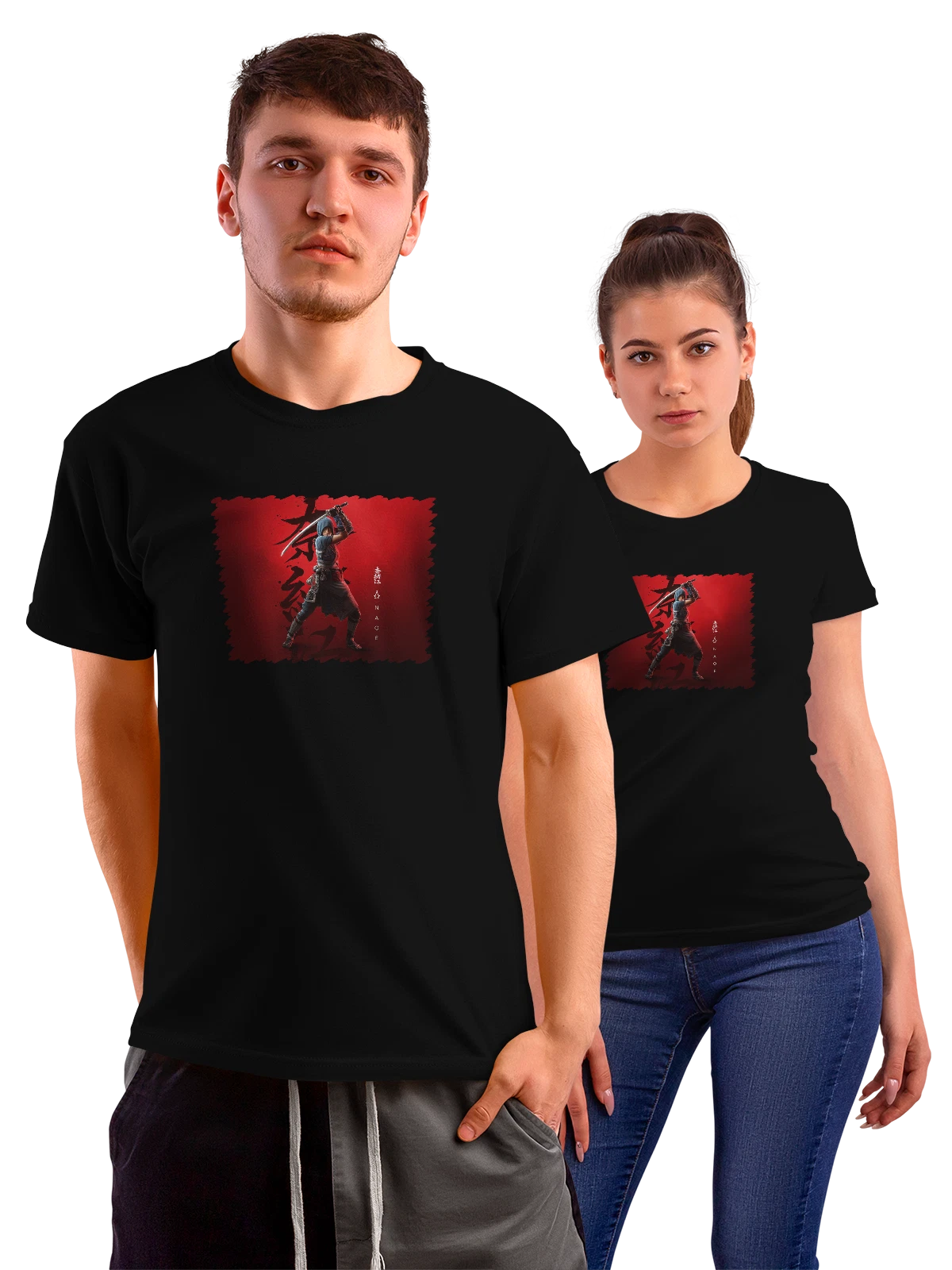 Футболка Игра Assassins Creed Shadows Naoe чёрная с принтом — консольная игра — Чёрная, фото 1