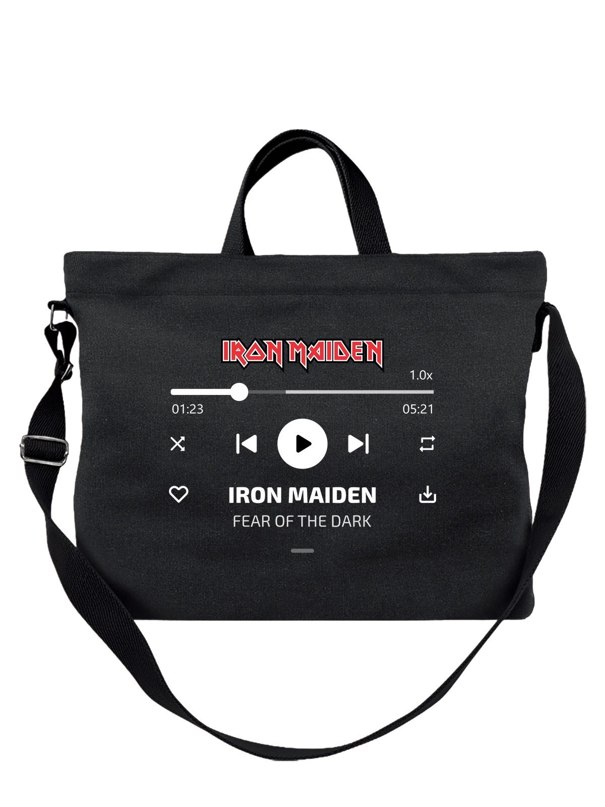 Сумка Iron Maiden Fear of the Dark чёрная с принтом — футболка подростку — Чёрная, фото 1