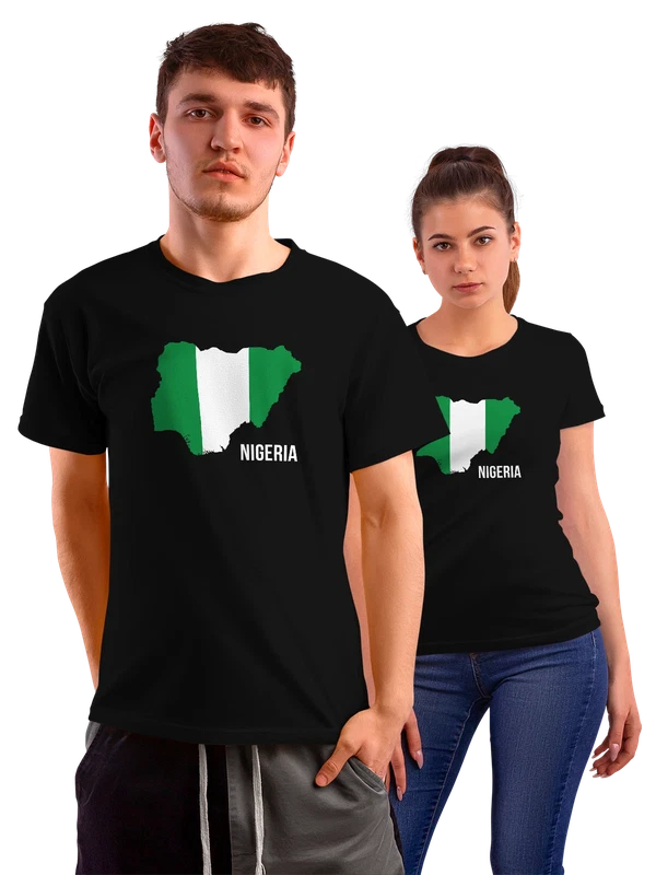 Футболка с флагом Нигерии Nigeria — Чёрная, фото 1