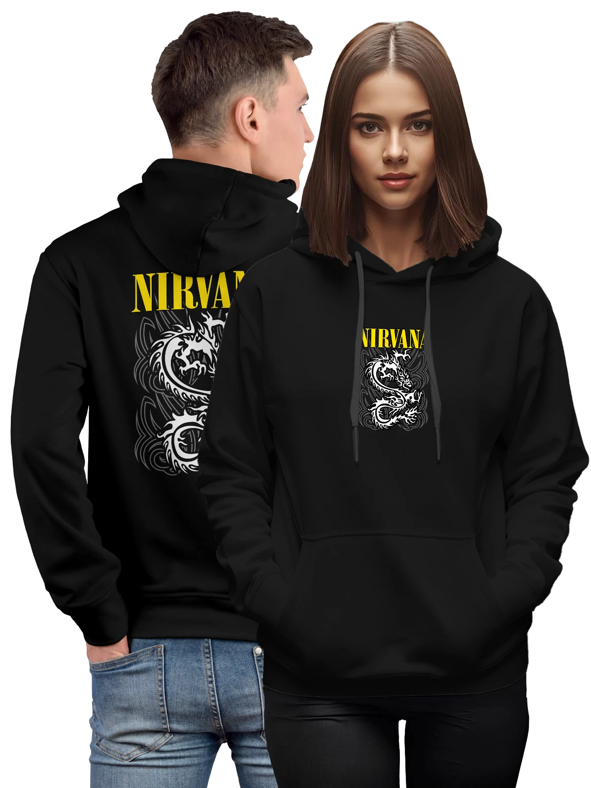 Худи Nirvana Нирвана чёрное с принтом — grunge — Чёрная, фото 1