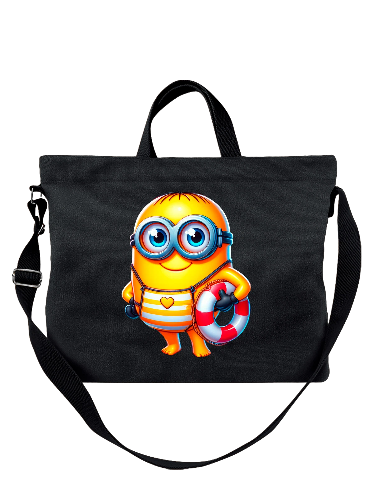 Сумка с Миньоном море Minion чёрная с принтом — коллекционный образ — Чёрная, фото 1