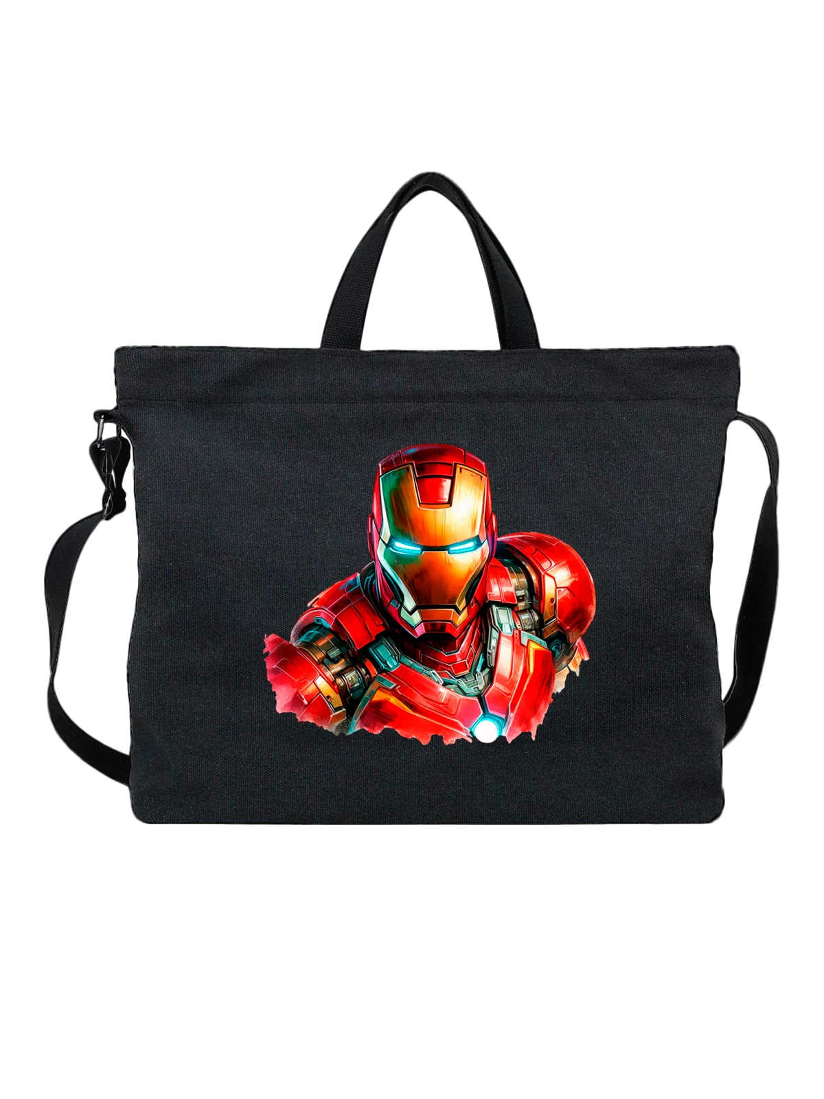 Сумка Железный Человек Iron Man чёрная с принтом — подарок любителю комиксов — Чёрная, фото 1