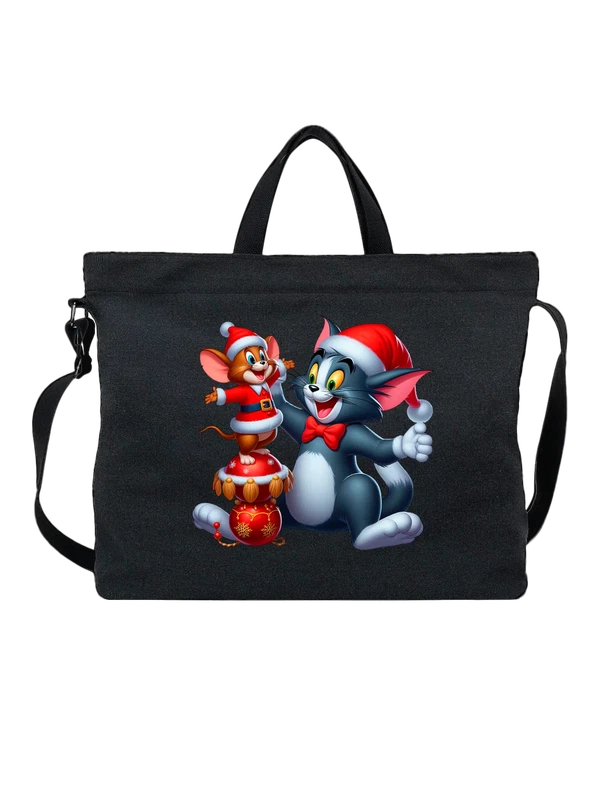 Сумка с Томом и Джерри Tom and Jerry Новый год — Чёрная, фото 1