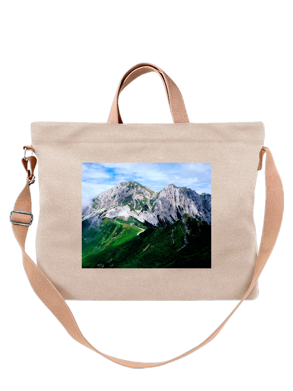 Сумка бежевая с принтом Страна атмосферная Carnic Alps Friuli — городские огни — Бежевая, фото 1